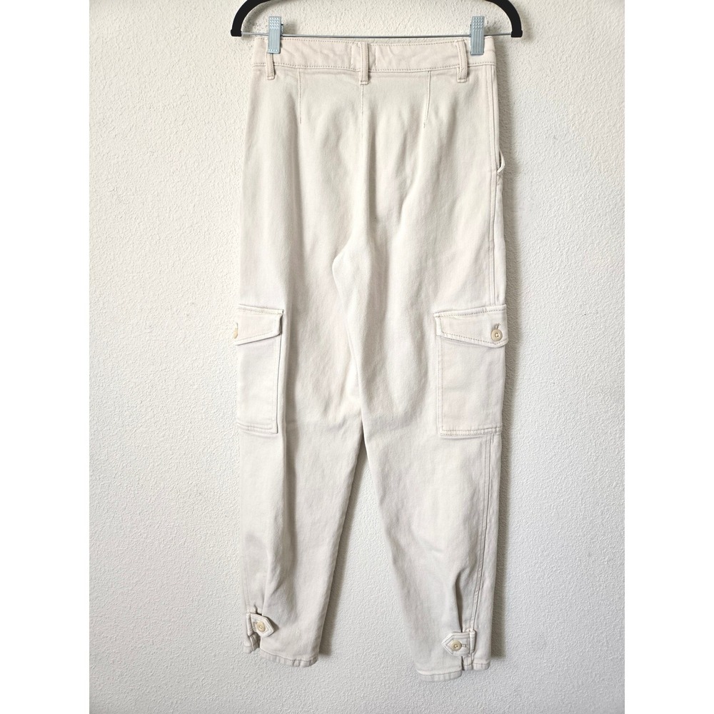Wilfred Free Womens 4 Cargo Pants Cream High Rise Tapered Button Fly Aritzia - Picture 8 of 13
